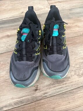 New Balance Kids Black, Teal & Yellow Trail Sneakers